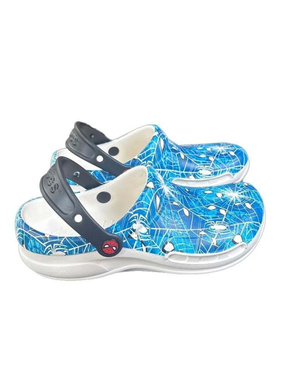 Crocs Bistro Graphic Marvel Spider-Man Slip Resistant Clogs Blue White, 6M 8W - Picture 3 of 8